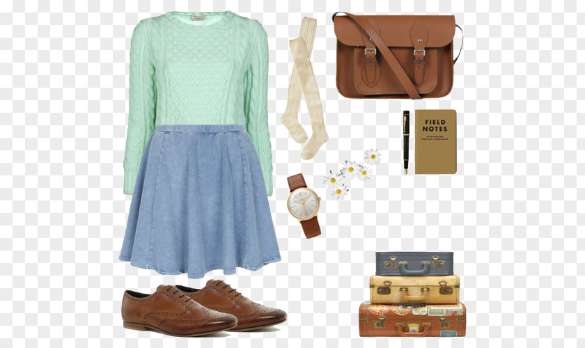 Mint Green Sweater With Autumn Dress Fashion PNG