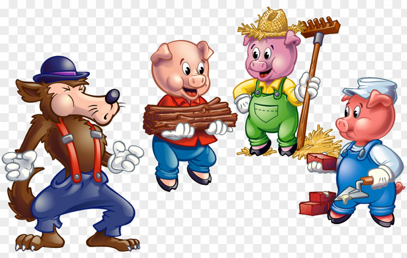 Disney Pig Cliparts Big Bad Wolf Domestic The Three Little Pigs Gray Fairy Tale PNG