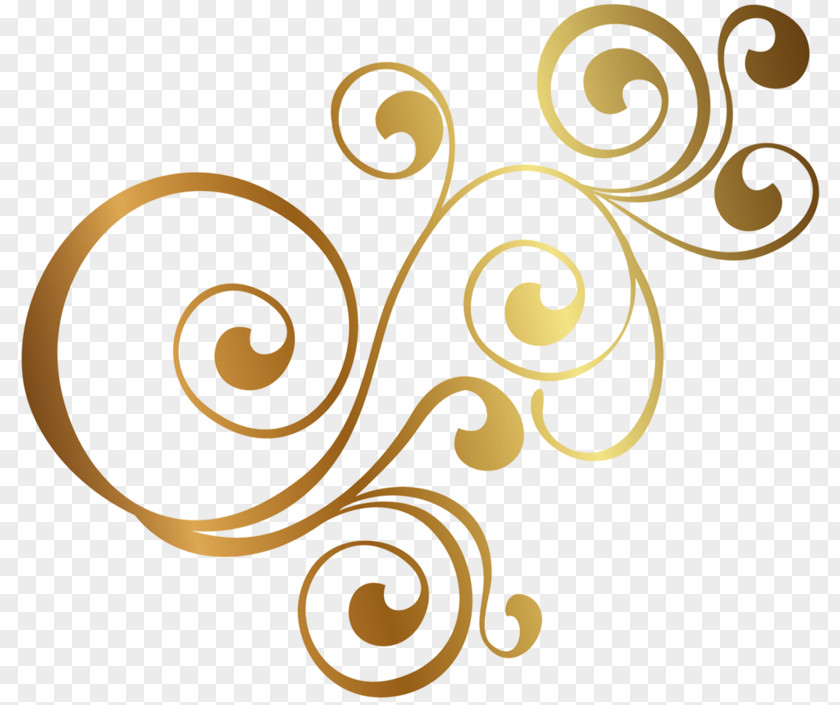 Gold Clip Art Golden Spiral Ornament JPEG PNG