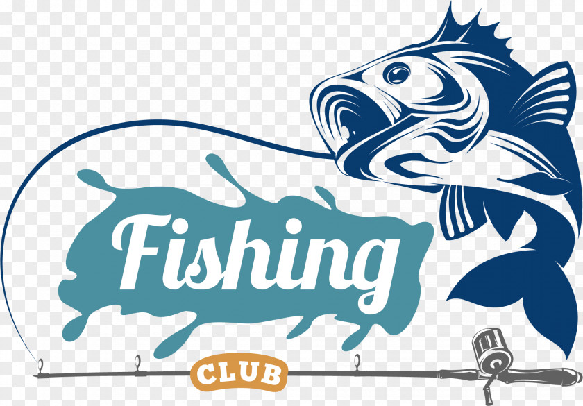 Vector Blue Fish Logo Fishing Angling PNG