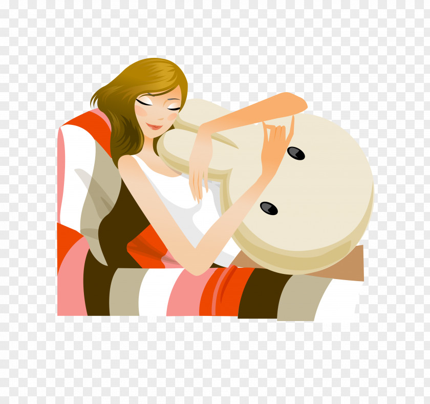 Vector Sleep Woman Picture Relaxation PNG