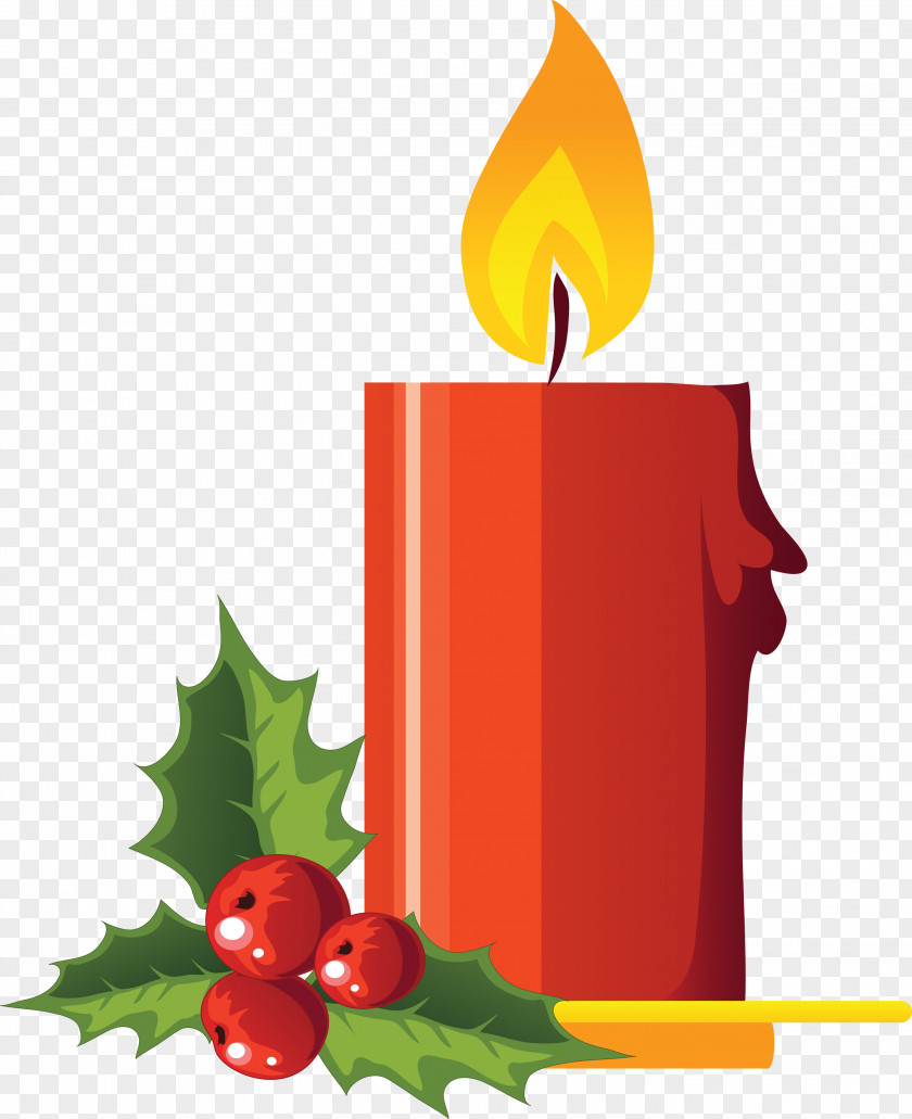 Candle Image Christmas Decoration Holly Clip Art PNG