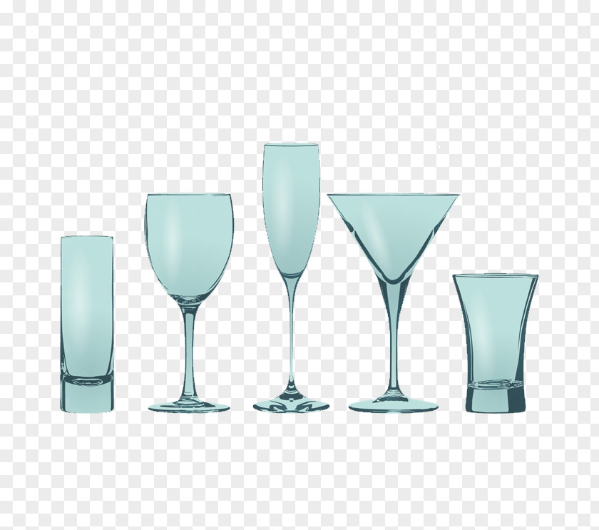 Blue Glass Wine Cup PNG