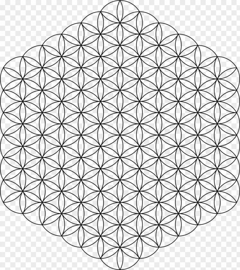 Geometric Dot Sacred Geometry Overlapping Circles Grid Shape Pattern PNG
