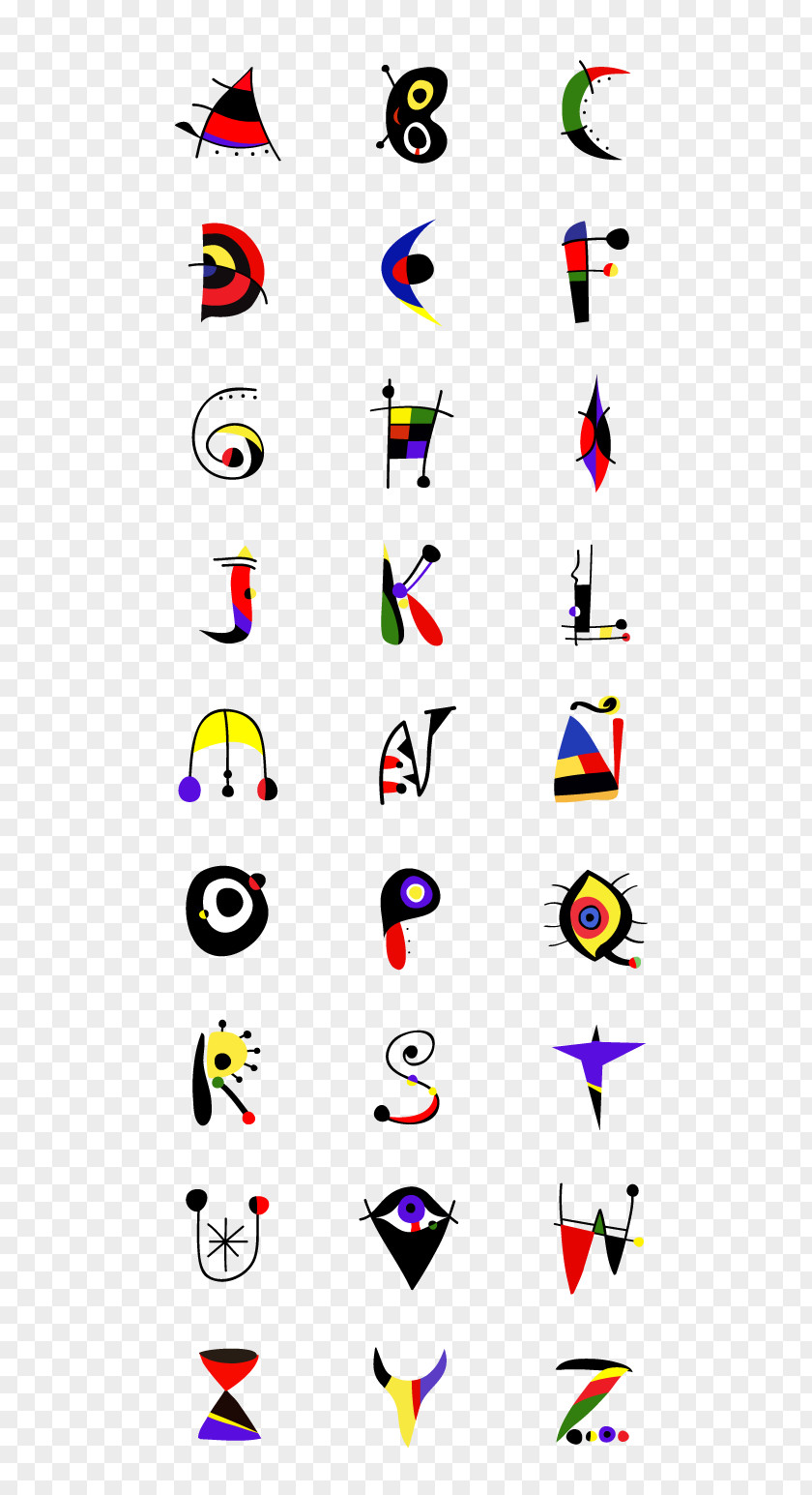 Artist Alphabet Abecedario Miró PNG
