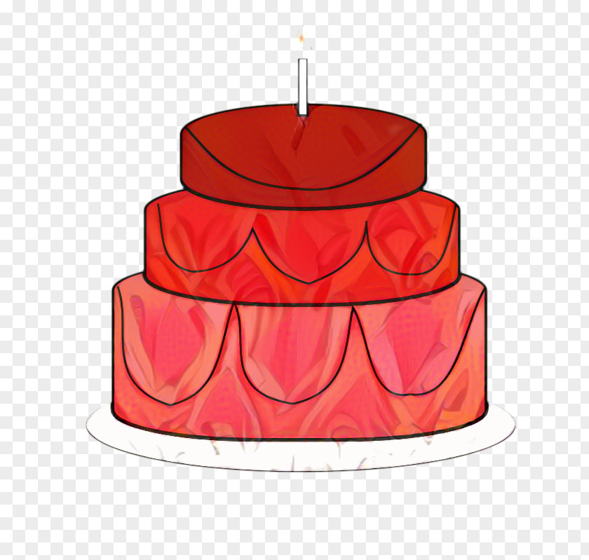 Fondant Peach Pink Birthday Cake PNG