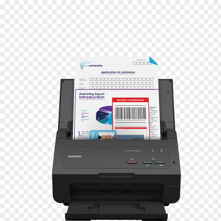 Printer Image Scanner Automatic Document Feeder Brother Ads-2100 ADS-1600W PNG