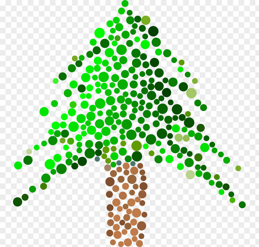 Dots Christmas Tree Clip Art PNG