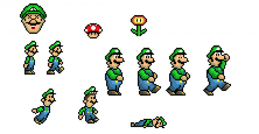 Sprite Luigi Pixel Art Video Game Computer Graphics PNG
