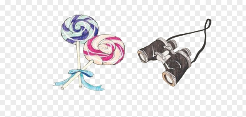 Bow And Telescope Lollipop Cartoon Illustration PNG