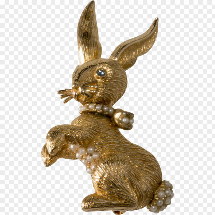 Bunny Ears Hare Bronze Sculpture PNG