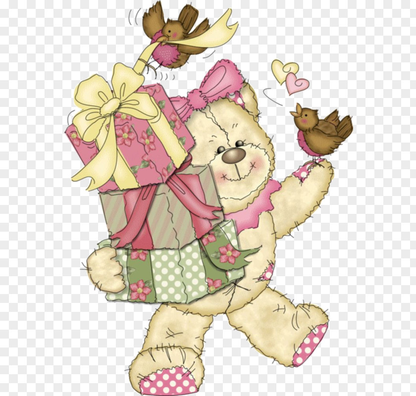 Cartoon Bear Gifts Birthday Cake Happy To You Greeting Card PNG