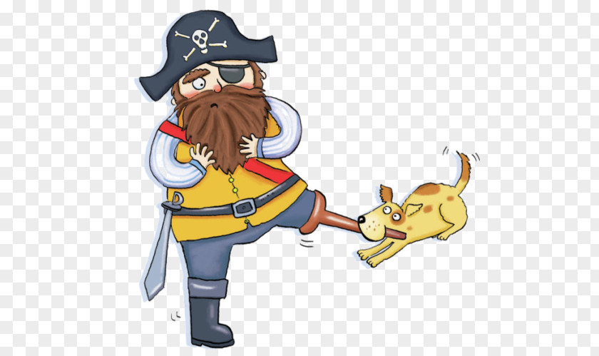 Cartoon Bearded Pirate Lame Dog Bites Drawing Piracy Illustration PNG
