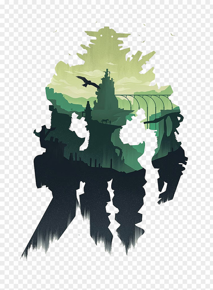 Green Robot Silhouette Deep Forest Shadow Of The Colossus Resident Evil 4 PlayStation 2 3 PNG