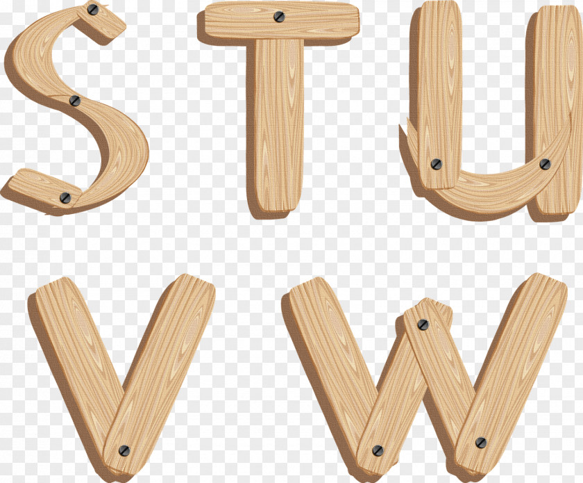 Wood Letter Alphabet Font PNG