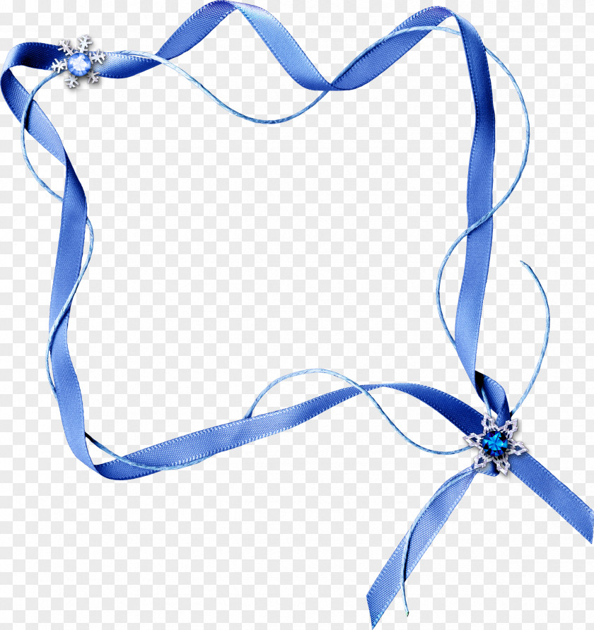 Floating Blue Ribbon Drawing PNG