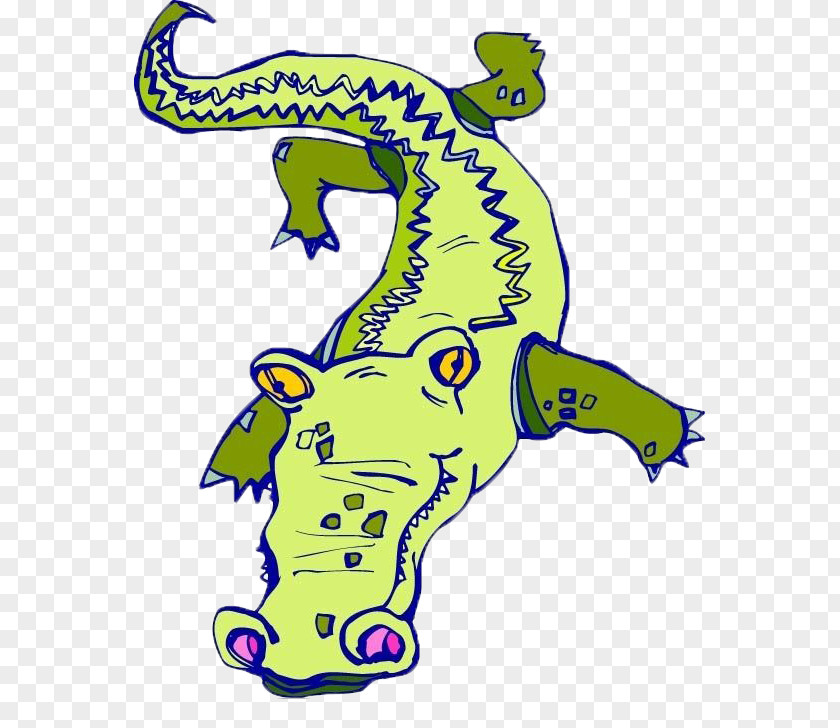 A Crocodile Cartoon Clip Art PNG