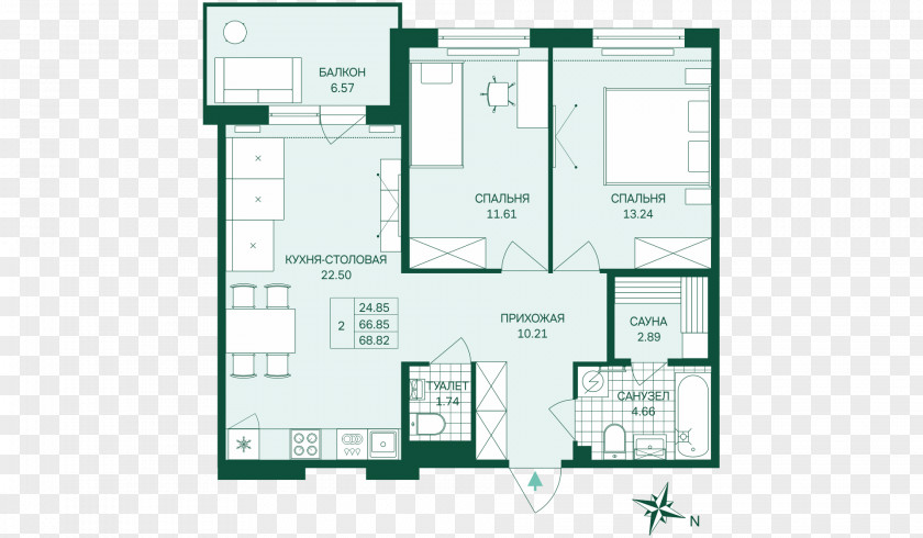 Apartment Gröna Lund Proyezd Berozovaya Roshcha Floor Plan PNG