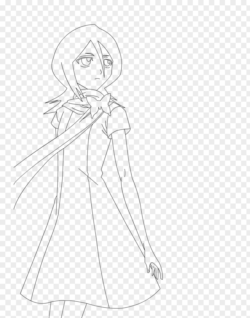 IA Line Art Figure Drawing White Sketch PNG