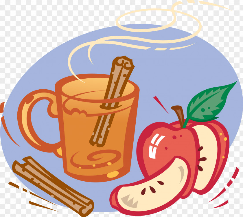 Watercolor Fruit Apple Cider Juice Clip Art PNG