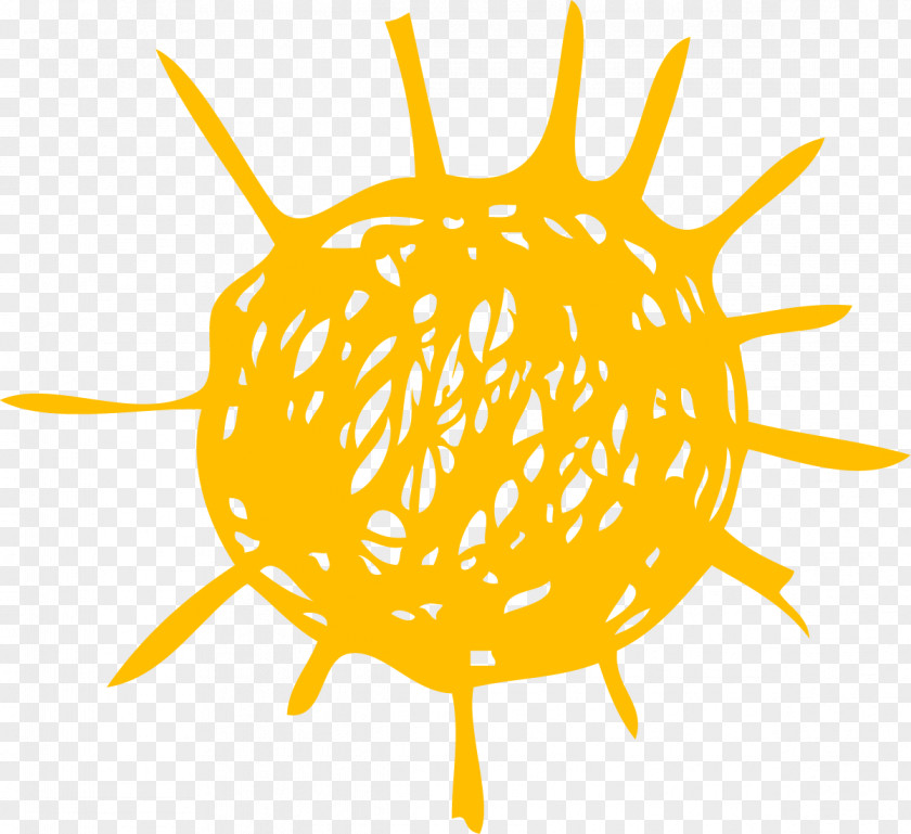 Hand-painted Yellow Sun Illustration PNG