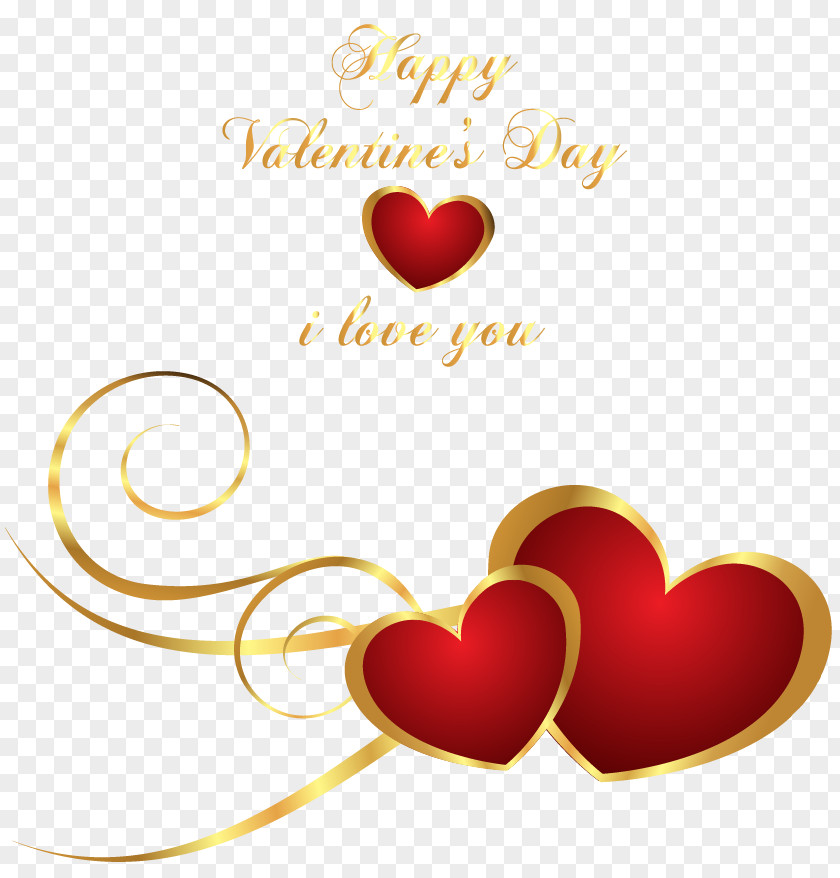 Transparent Happy Valentines Day Decor With Hearts Valentine's Heart Clip Art PNG