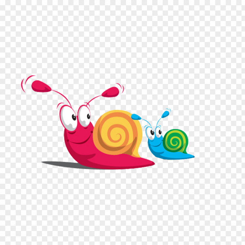 Two Small Colored Cartoon Snail Sticker Vinyl Group Infant Adhesive Room PNG