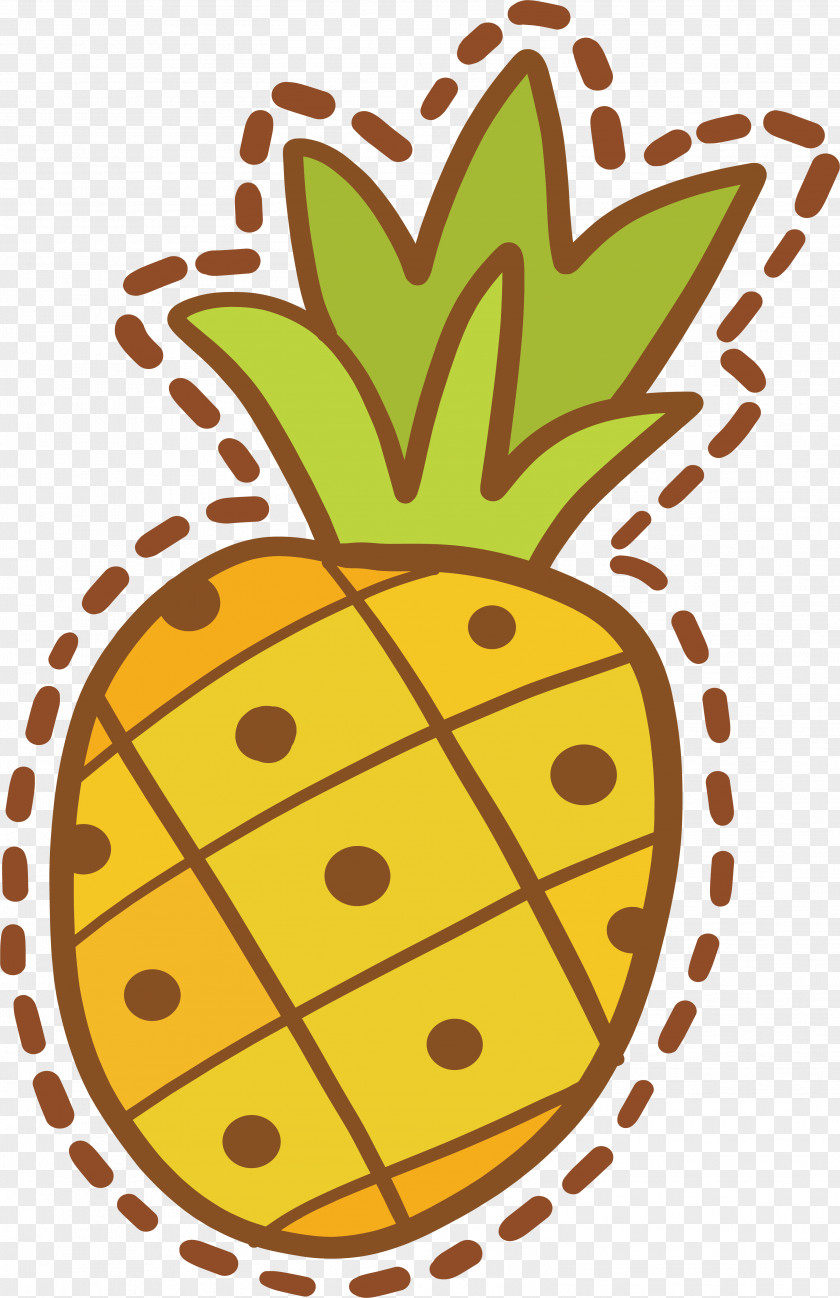 Pineapple Sticker Design Cartoon PNG