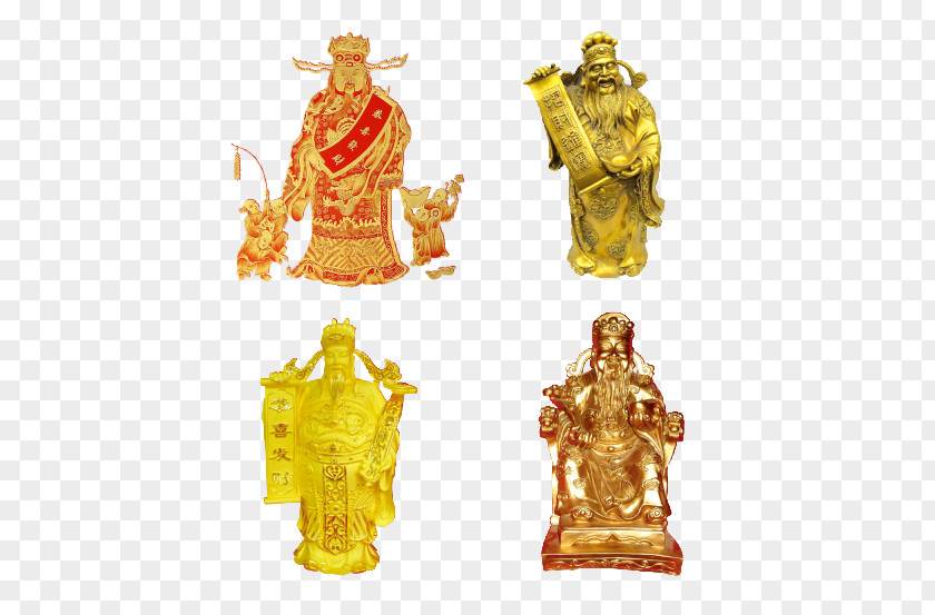Chinese Mythology God Of Wealth Statue Caishen Icon PNG