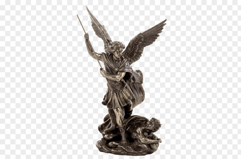 Demon St. Michael Vanquishing Satan Archangel Sculpture Statue PNG