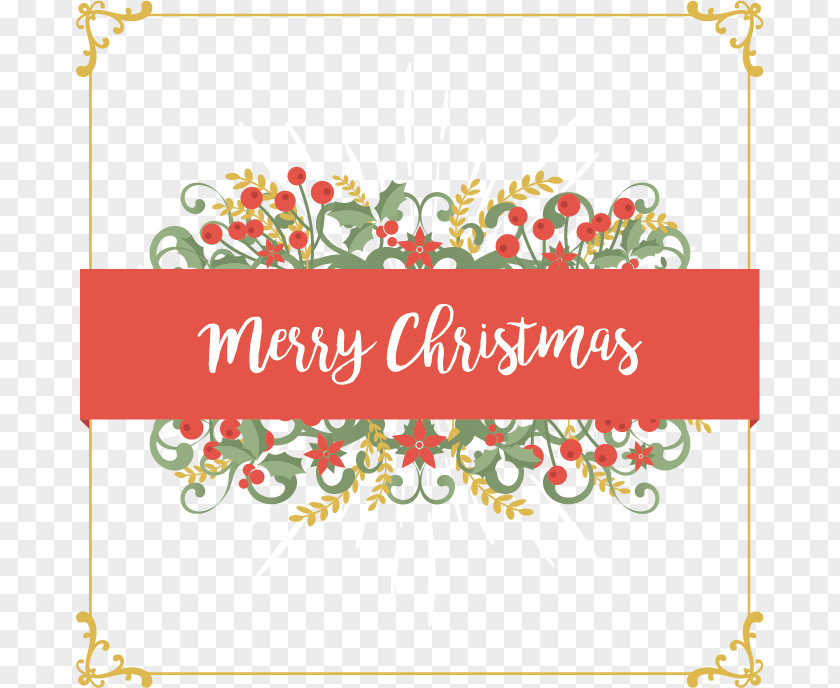 Gold Frame Cover Christmas Card Euclidean Vector PNG