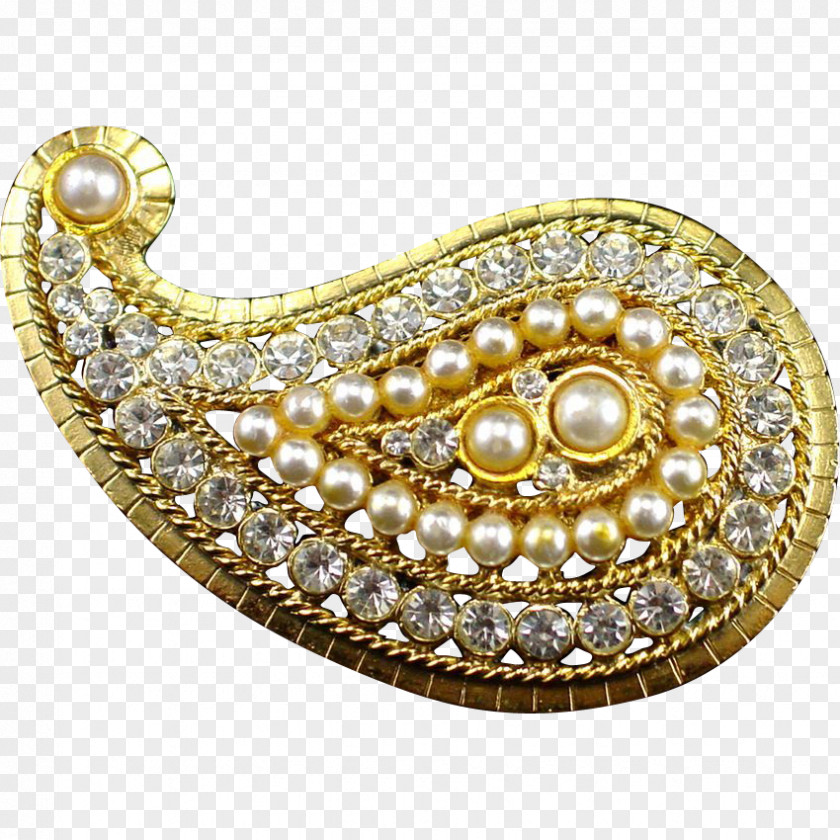 Large Pearl Brooch Bling-bling Body Jewellery PNG