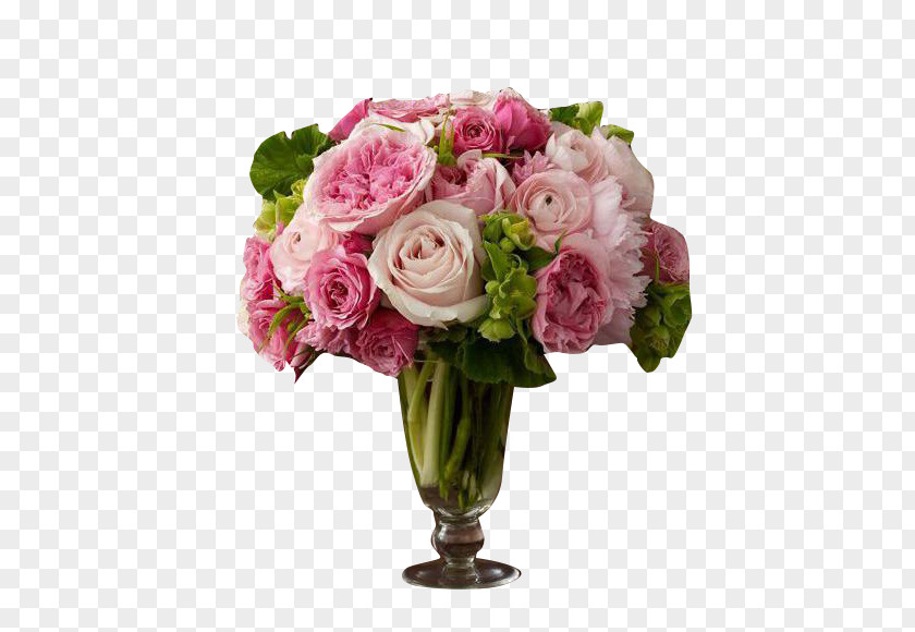 Bouquet Garden Roses Flower-holder Glass Vase PNG