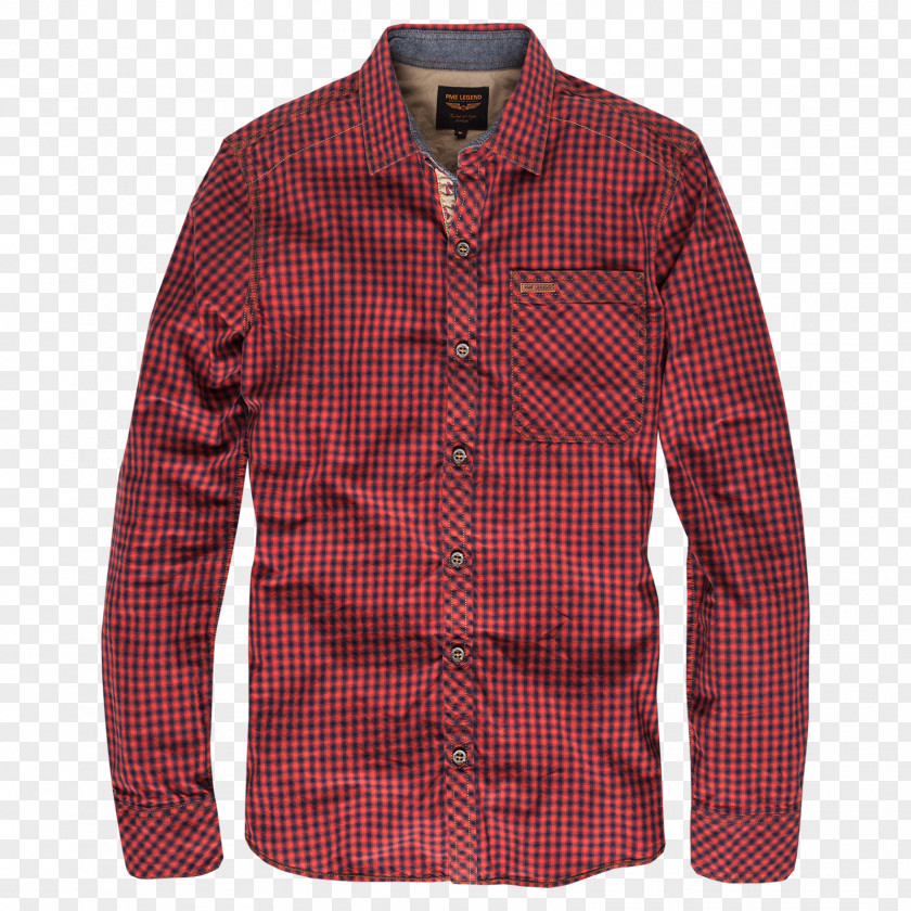 T-shirt Long-sleeved Tartan Maroon Wool PNG