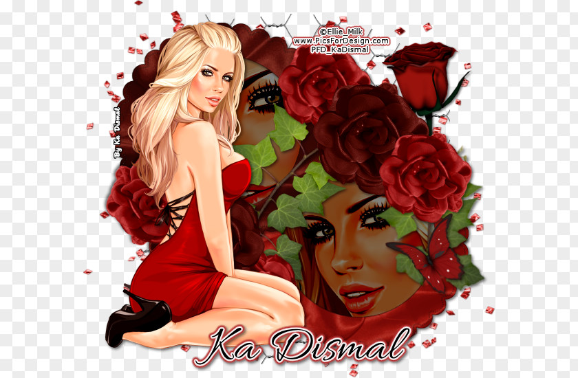 Valentine's Day Garden Roses Floral Design Poster PNG