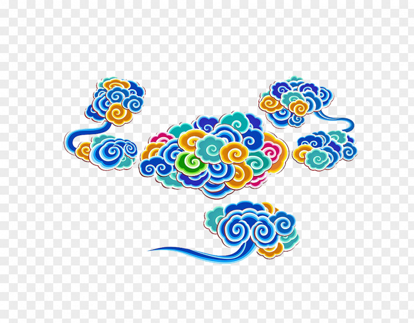 Colored Clouds Xiangyun County Chinoiserie PNG
