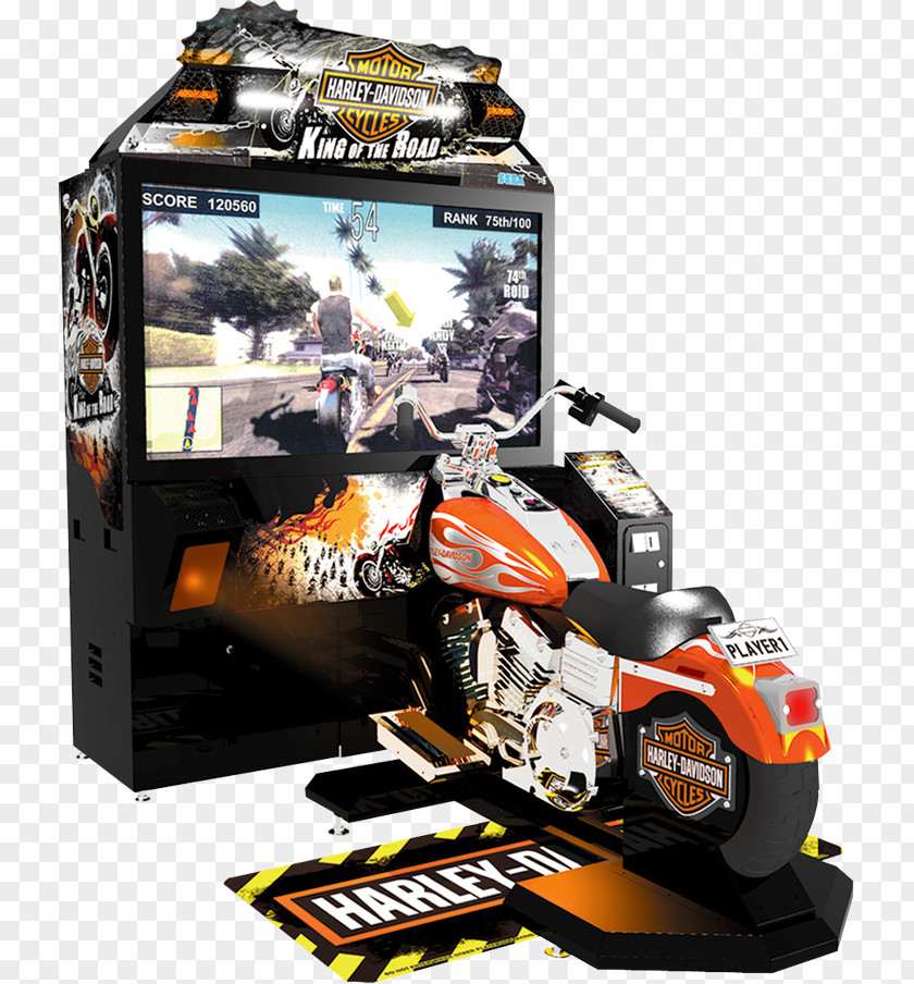 Motorcycle Harley-Davidson & L.A. Riders King Of The Road Arcade Game Video PNG