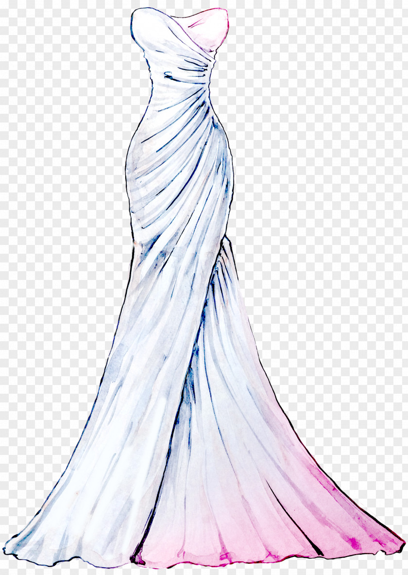 Hand-painted Bra Wedding Gown Drawing PNG