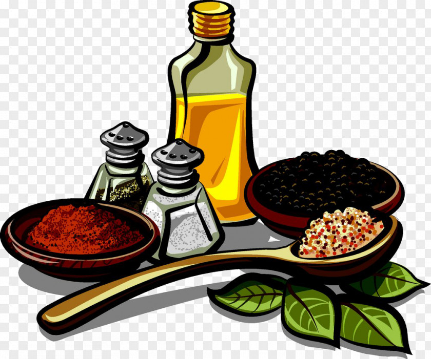 Sesame Oil With Various Spices Spice Mix Herb Seasoning Clip Art PNG