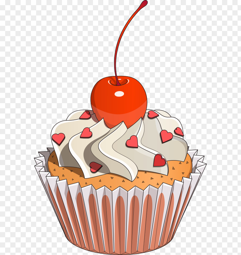 Vector Cherry Cake Cupcake PNG