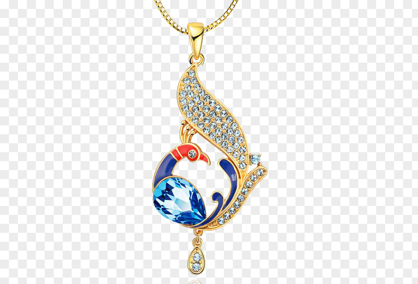 Peacock Necklace Locket Pendant Gemstone PNG