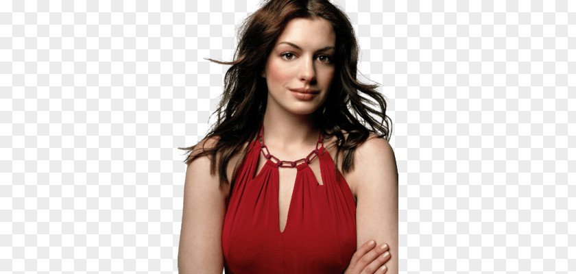 Anne Hathaway Red Dress Close Up PNG Up, woman wearing red sleeveless top clipart PNG
