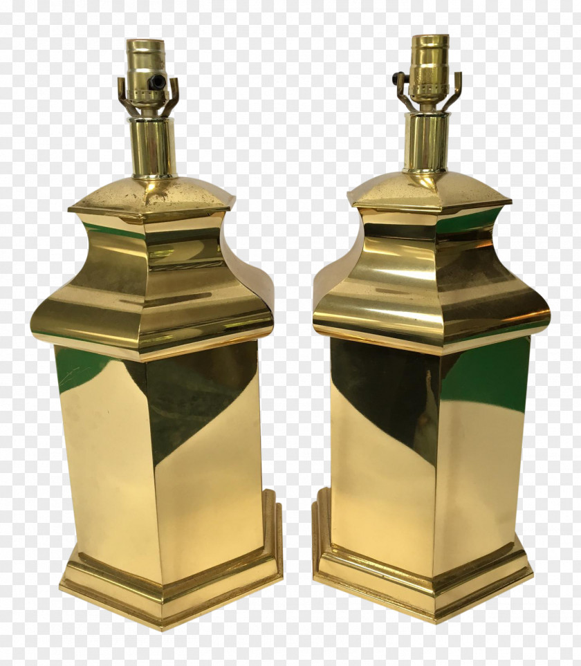 Brass Hollywood Regency Lighting Table PNG