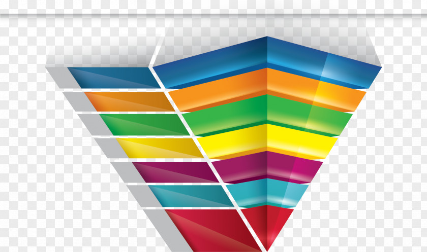 Color Inverted Pyramid Triangle Computer File PNG