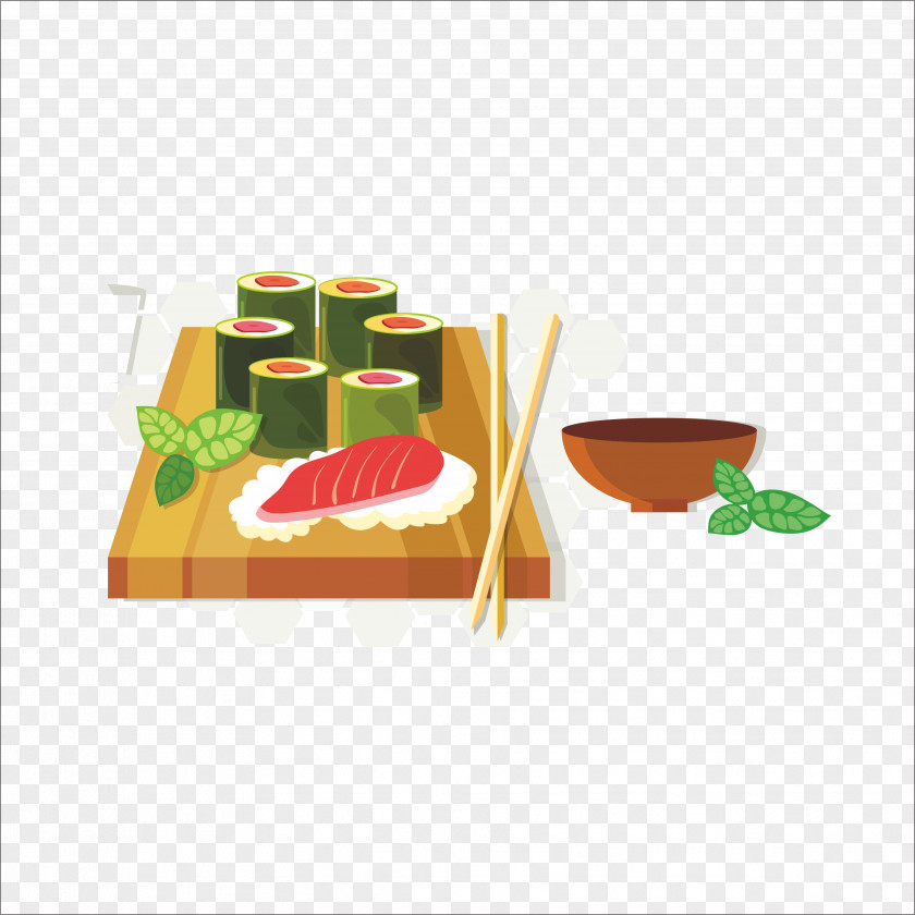 Flat Sushi Japanese Cuisine Sashimi PNG