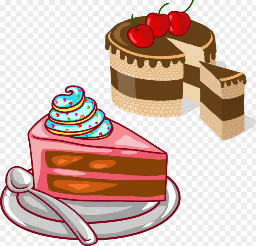 Vector Chocolate Cake Birthday Cupcake Icing PNG