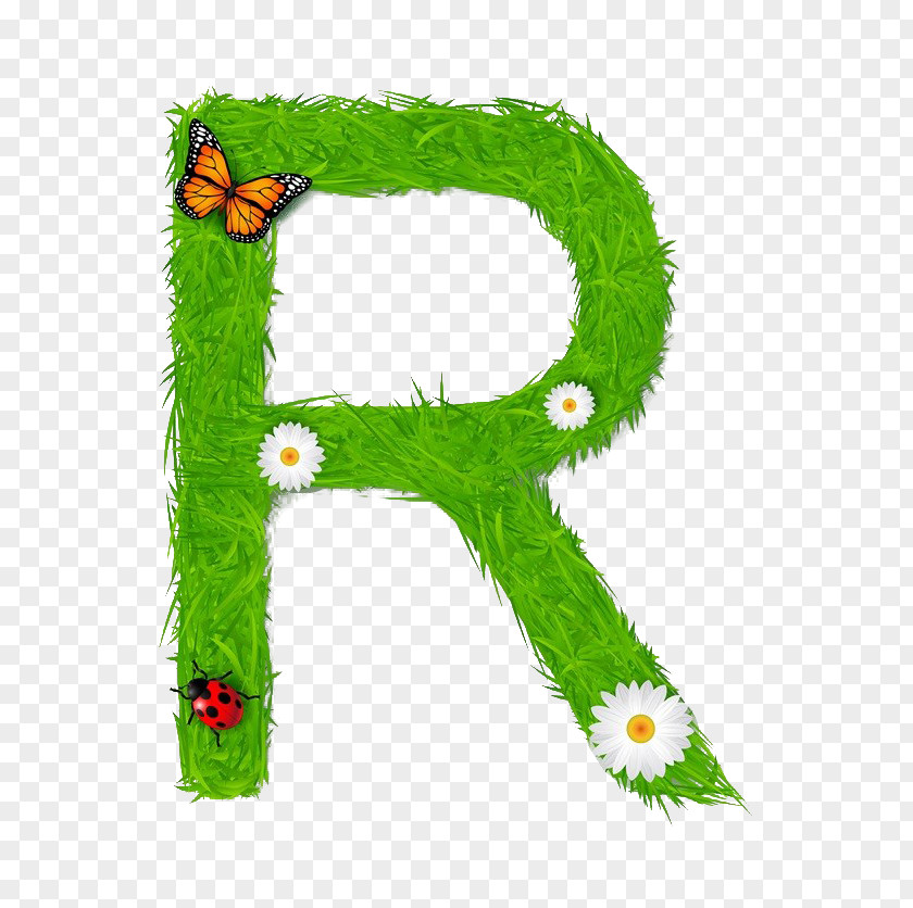 Environmentally Friendly Letter R Alphabet Illustration PNG