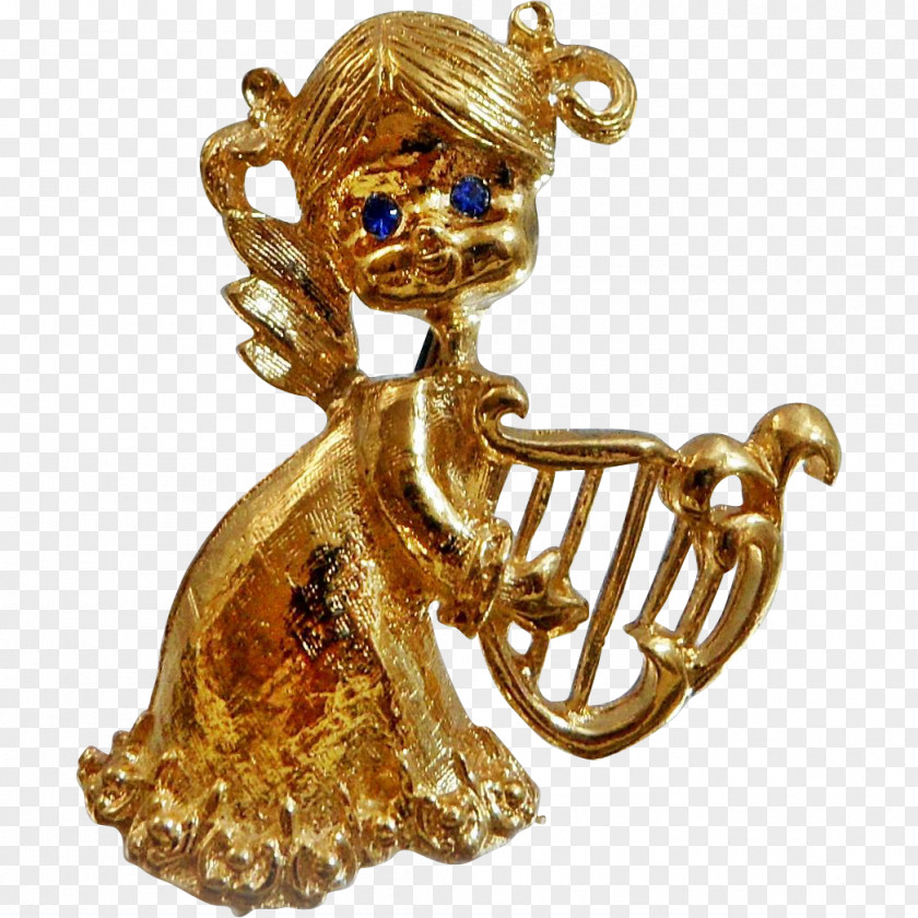 Harp Jewellery Gold Brooch Clothing Accessories Brass Instruments PNG