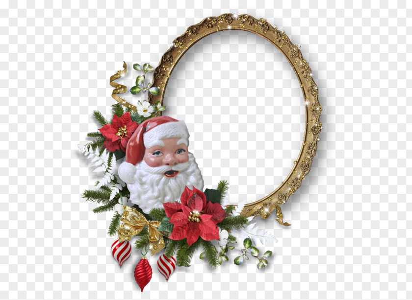 Santa Claus Cartoon Frames Modeling Christmas Picture Frame PNG