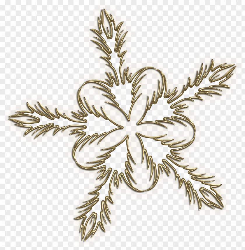 Golden Snowflakes Branching PNG